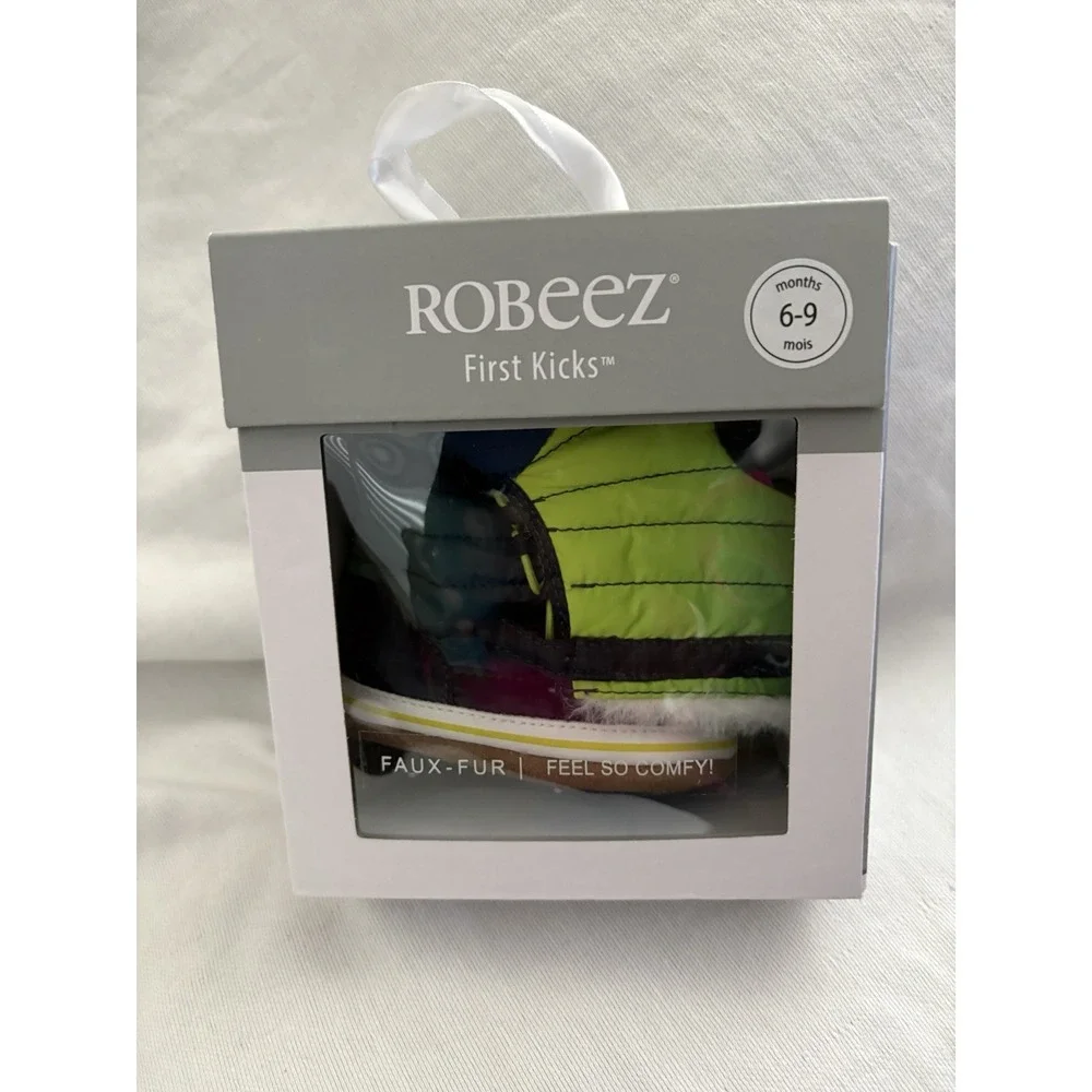 NEW ROBEEZ First Kicks Boys 6-9 Months Aspen Navy Booties ROBEEZ BABY SHOES - Picture 10 of 11